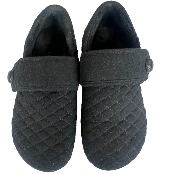 Vionic Slippers Shoes Womens Size 8 Jackie Quilted Black Hoop & Loop Podiatrist - Picture 1 of 6